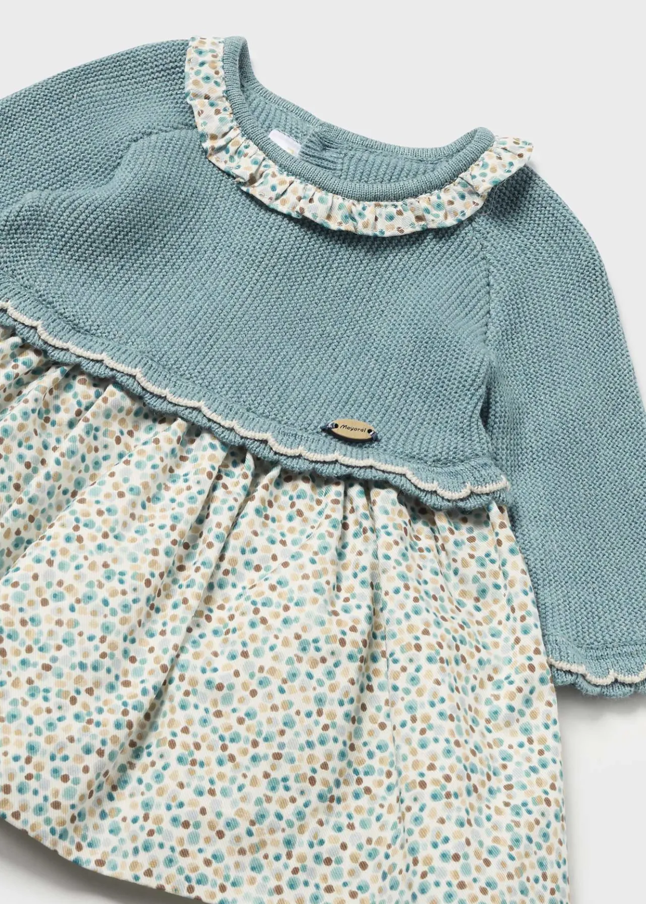 Mayoral Newborn Combined Knit Dress