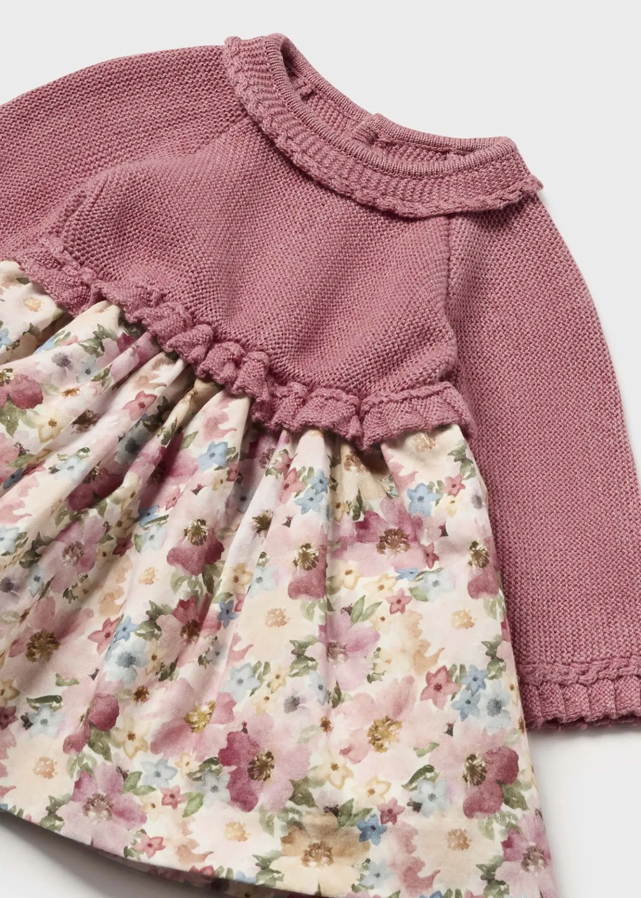 Mayoral Newborn Combined Knit Dress