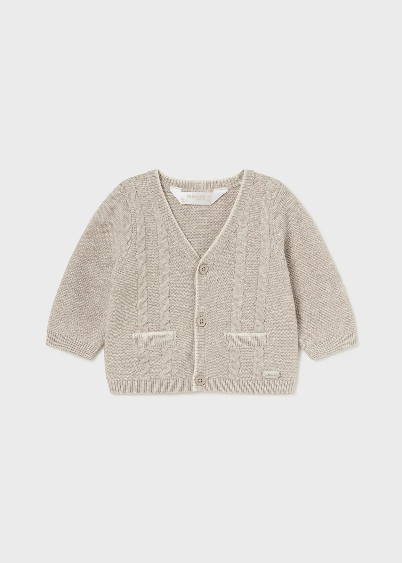 BOY Mayoral Newborn Contrast Knit Cardigan