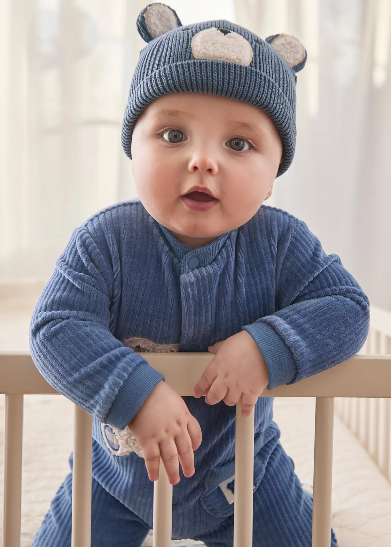 BOY Mayoral Newborn Corduroy One-Piece