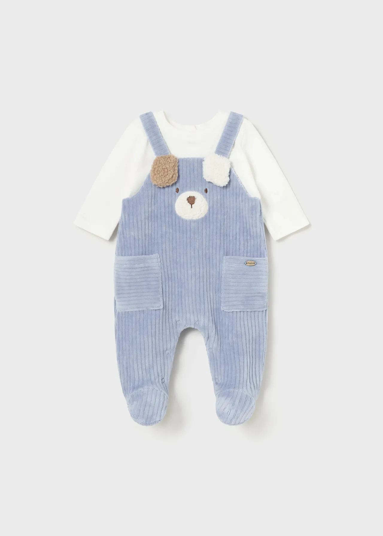 BOY Mayoral Newborn Corduroy Teddy One-Piece