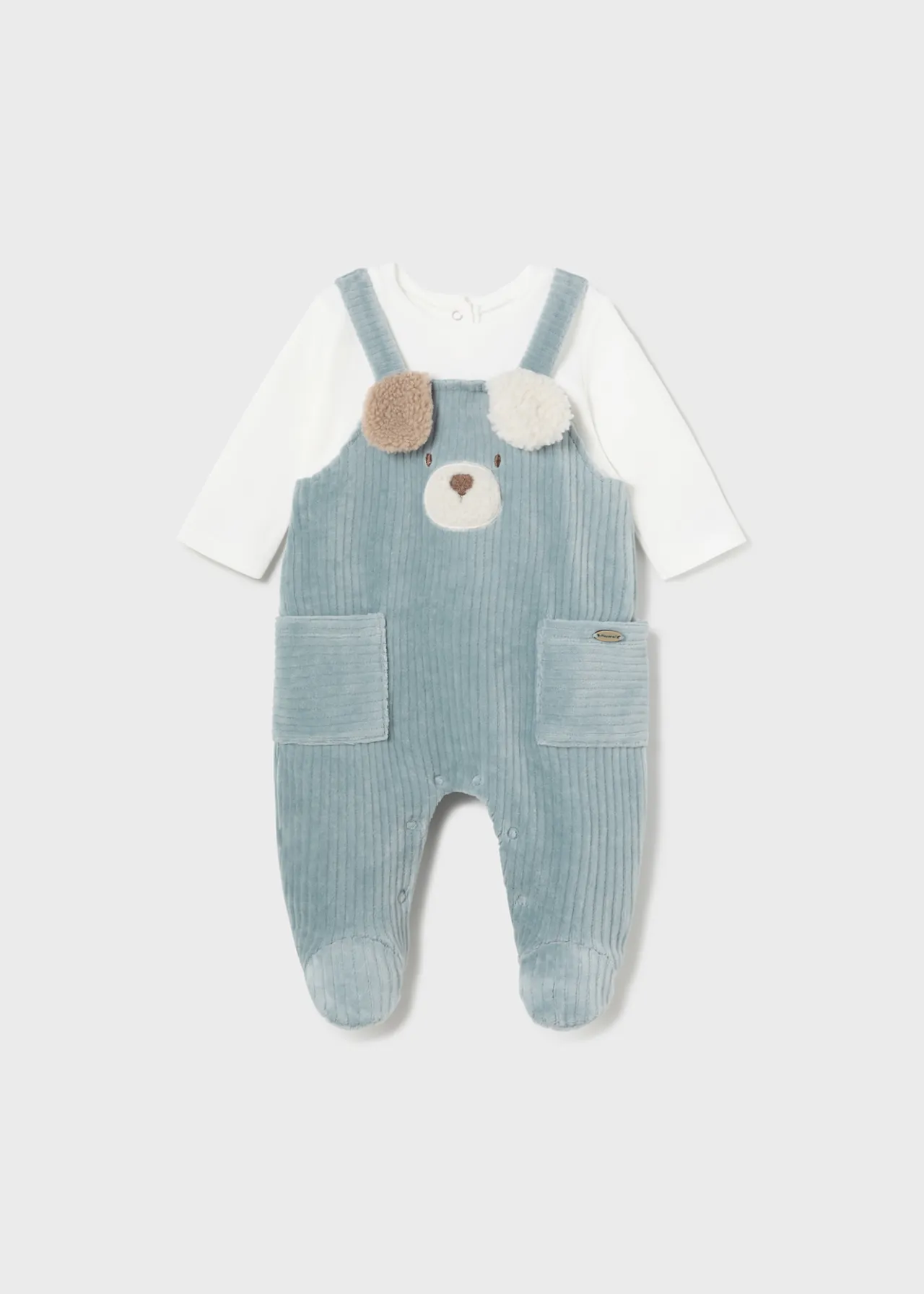 BOY Mayoral Newborn Corduroy Teddy One-Piece
