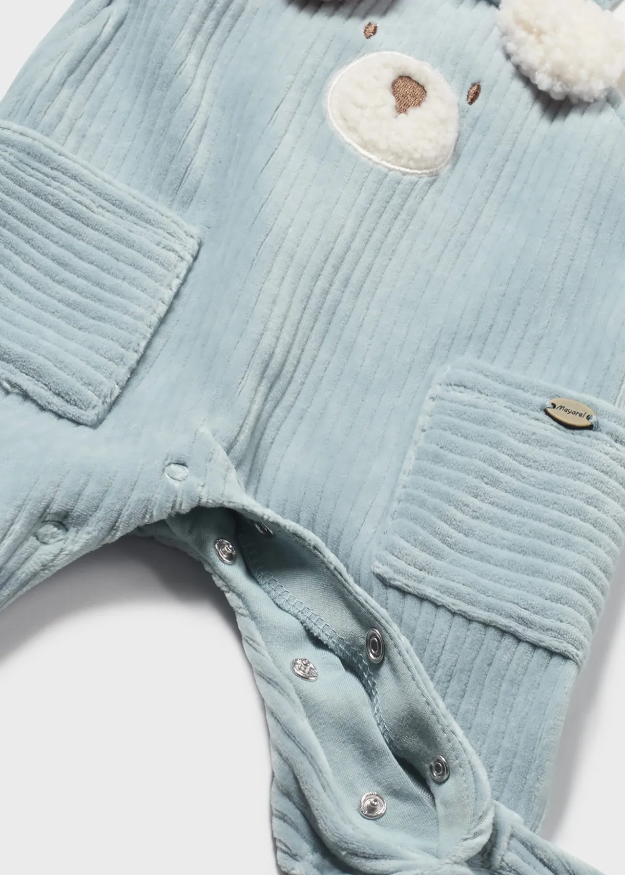 BOY Mayoral Newborn Corduroy Teddy One-Piece