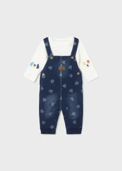 BOY Mayoral Newborn Dungarees and T-Shirt Set