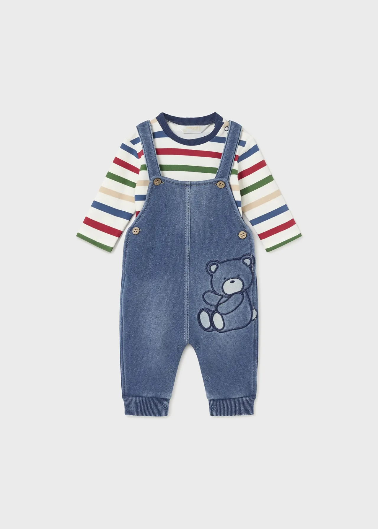 BOY Mayoral Newborn Dungarees and T-Shirt Set