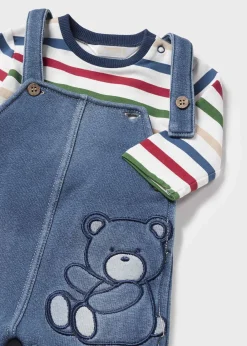 BOY Mayoral Newborn Dungarees and T-Shirt Set