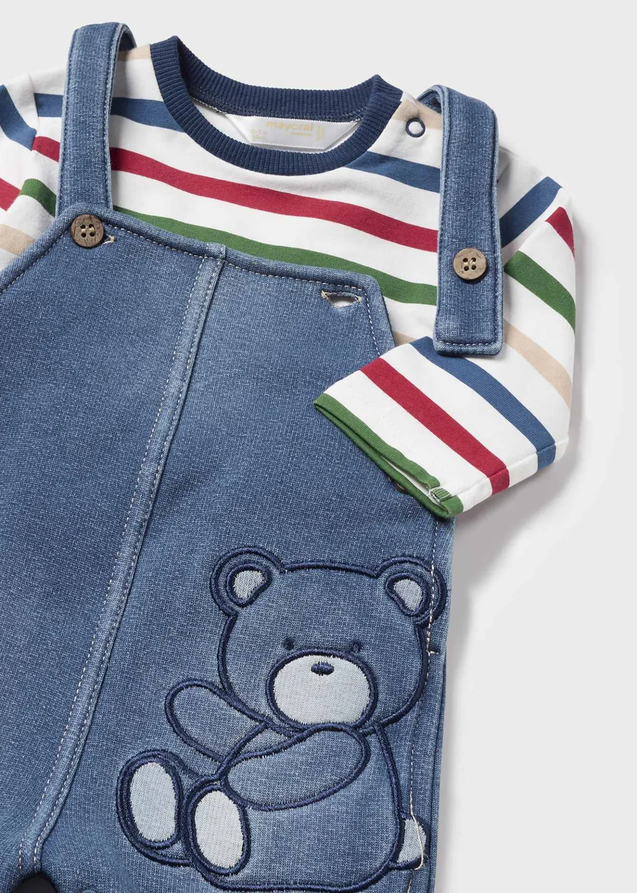 BOY Mayoral Newborn Dungarees and T-Shirt Set