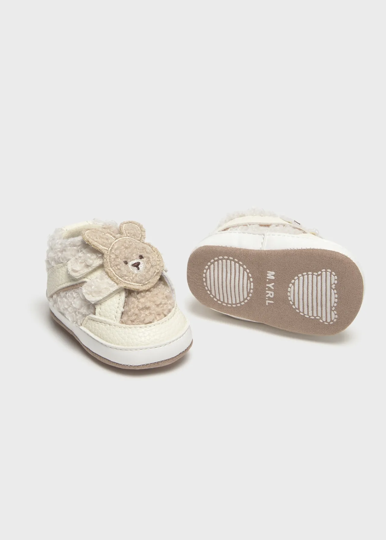 Mayoral Newborn Faux Sheepskin Sneakers