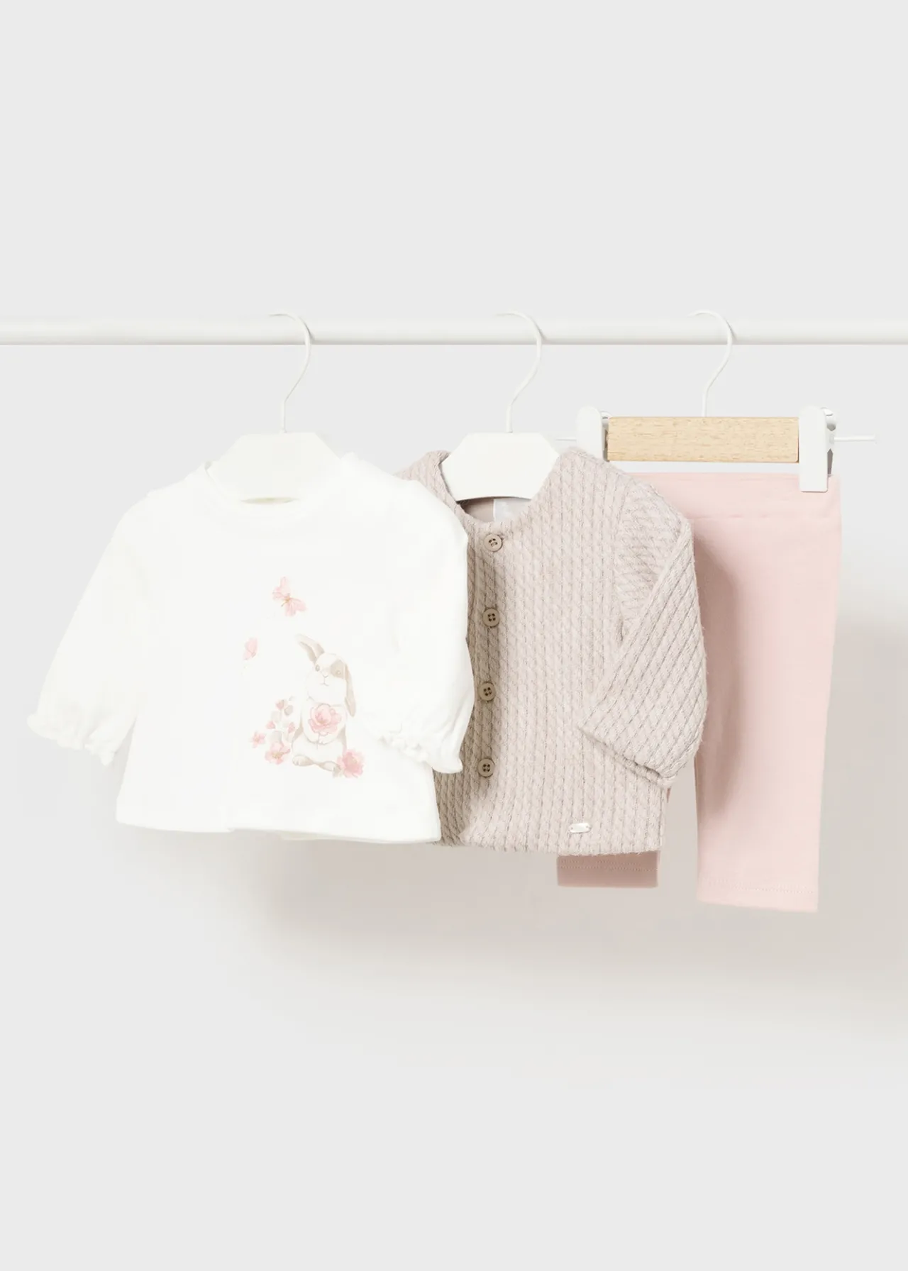 Mayoral Newborn Girl 3 Piece Bunny Set