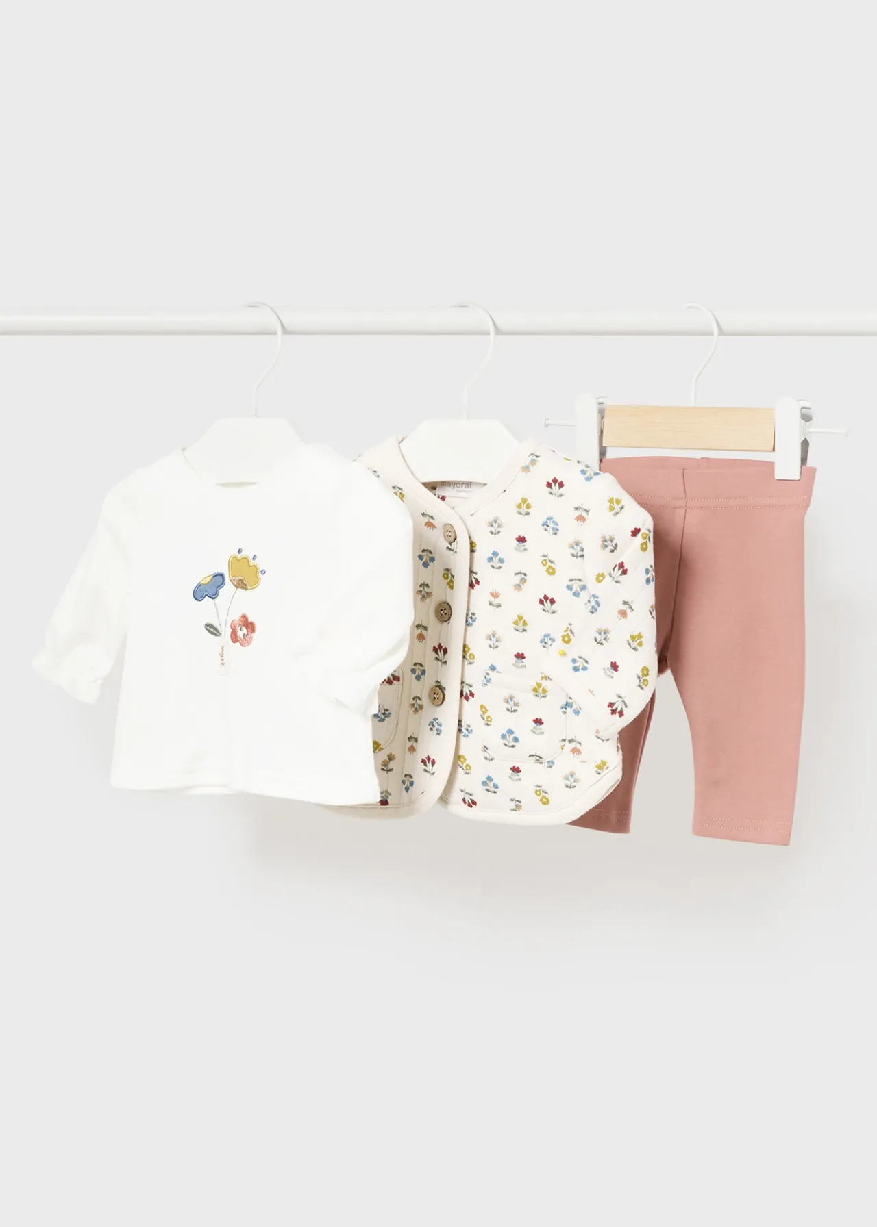 Mayoral Newborn Girl 3 Piece Floral Set