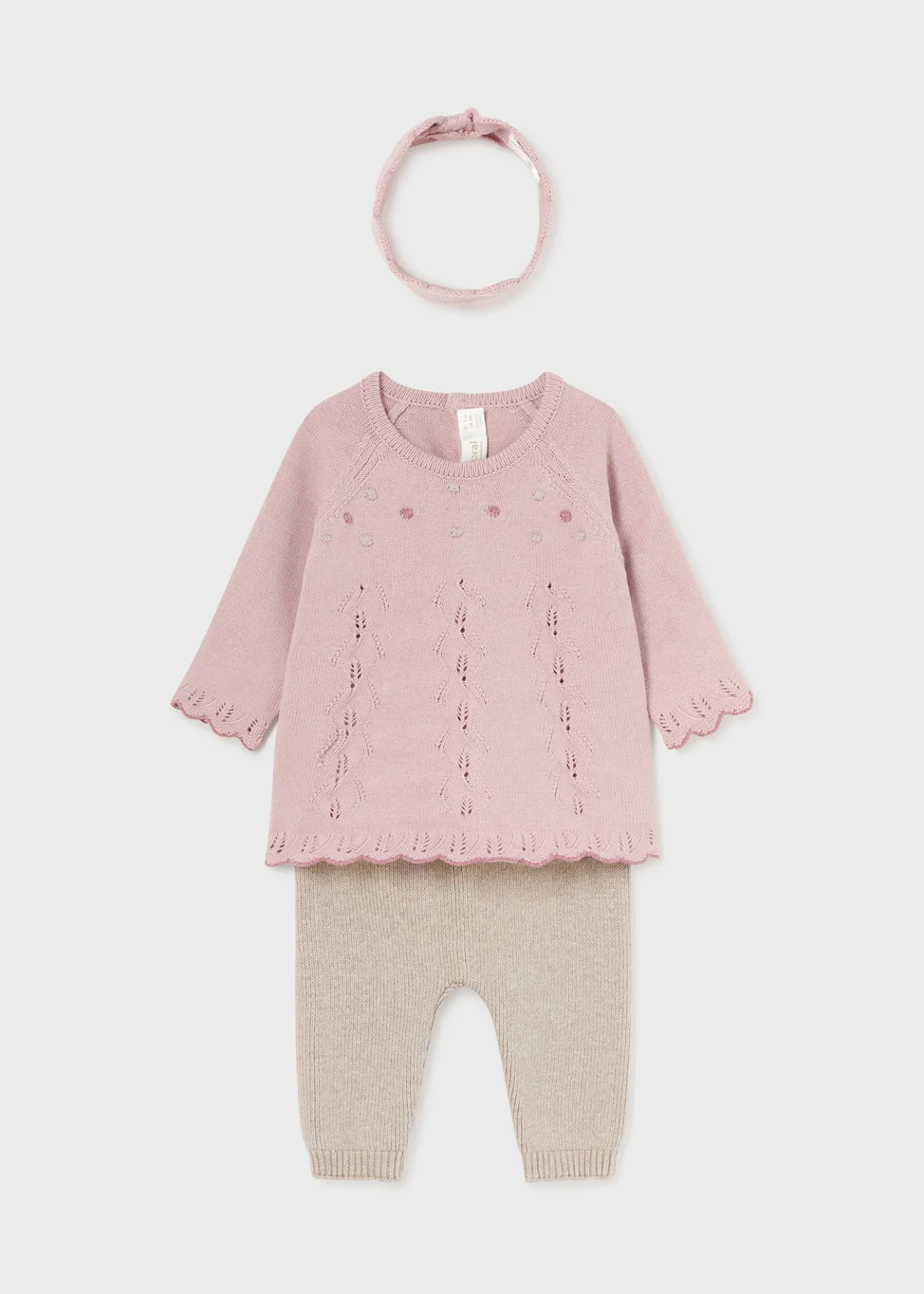 Mayoral Newborn Girl 3 Piece Knit Set