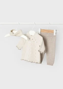 Mayoral Newborn Girl 3 Piece Knit Set