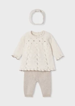 Mayoral Newborn Girl 3 Piece Knit Set