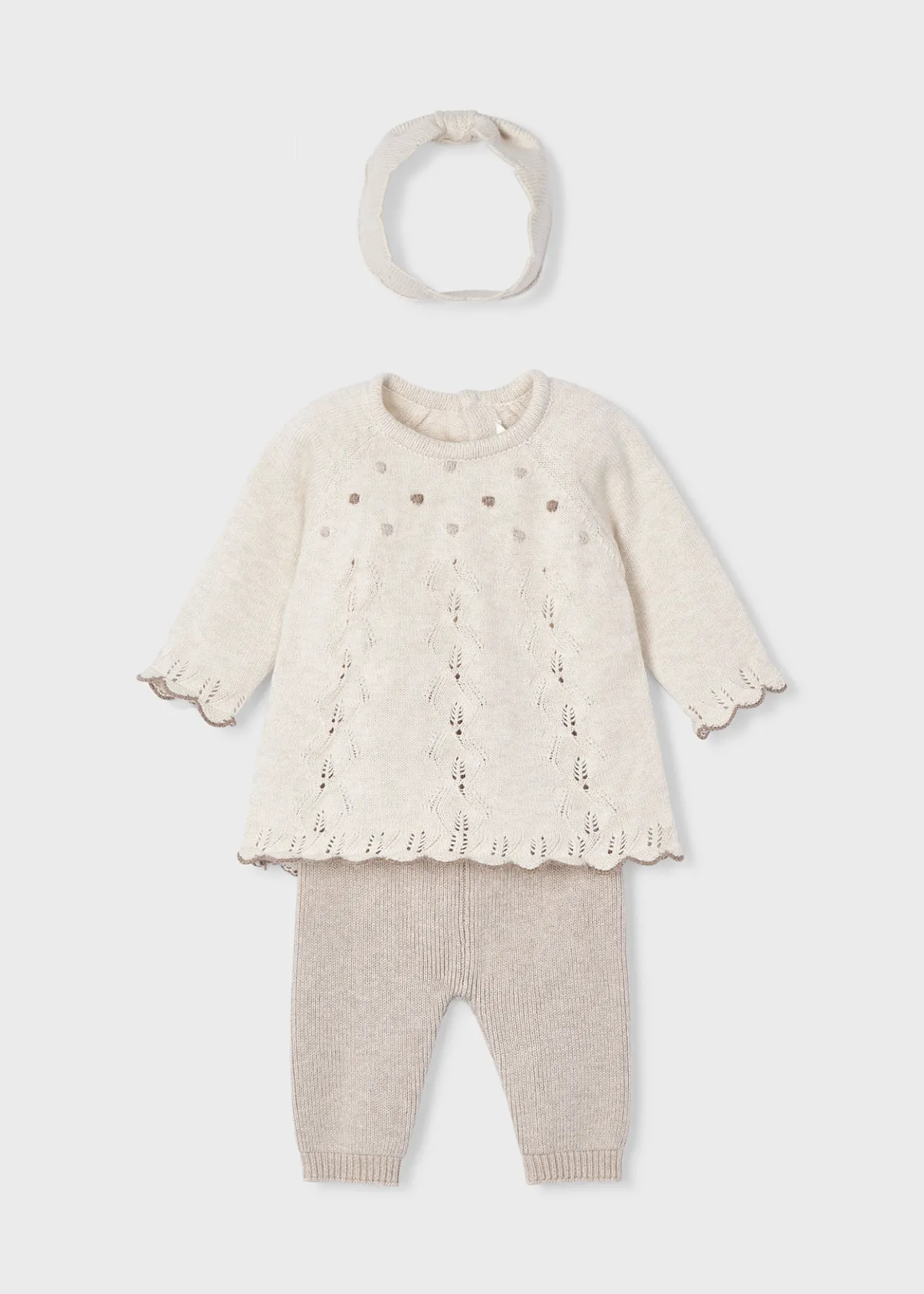 Mayoral Newborn Girl 3 Piece Knit Set
