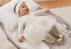 Mayoral Newborn Girl Combined Glitter Tulle Dress