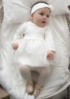 Mayoral Newborn Girl Combined Glitter Tulle Dress