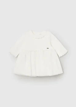 Mayoral Newborn Girl Combined Glitter Tulle Dress