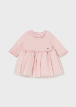 Mayoral Newborn Girl Combined Glitter Tulle Dress