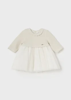 Mayoral Newborn Girl Combined Glitter Tulle Dress