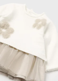 Mayoral Newborn Girl Combined Tulle Dress