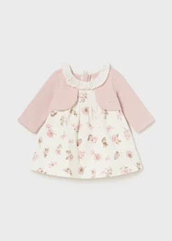 Mayoral Newborn Girl Dress with Faux Cardigan