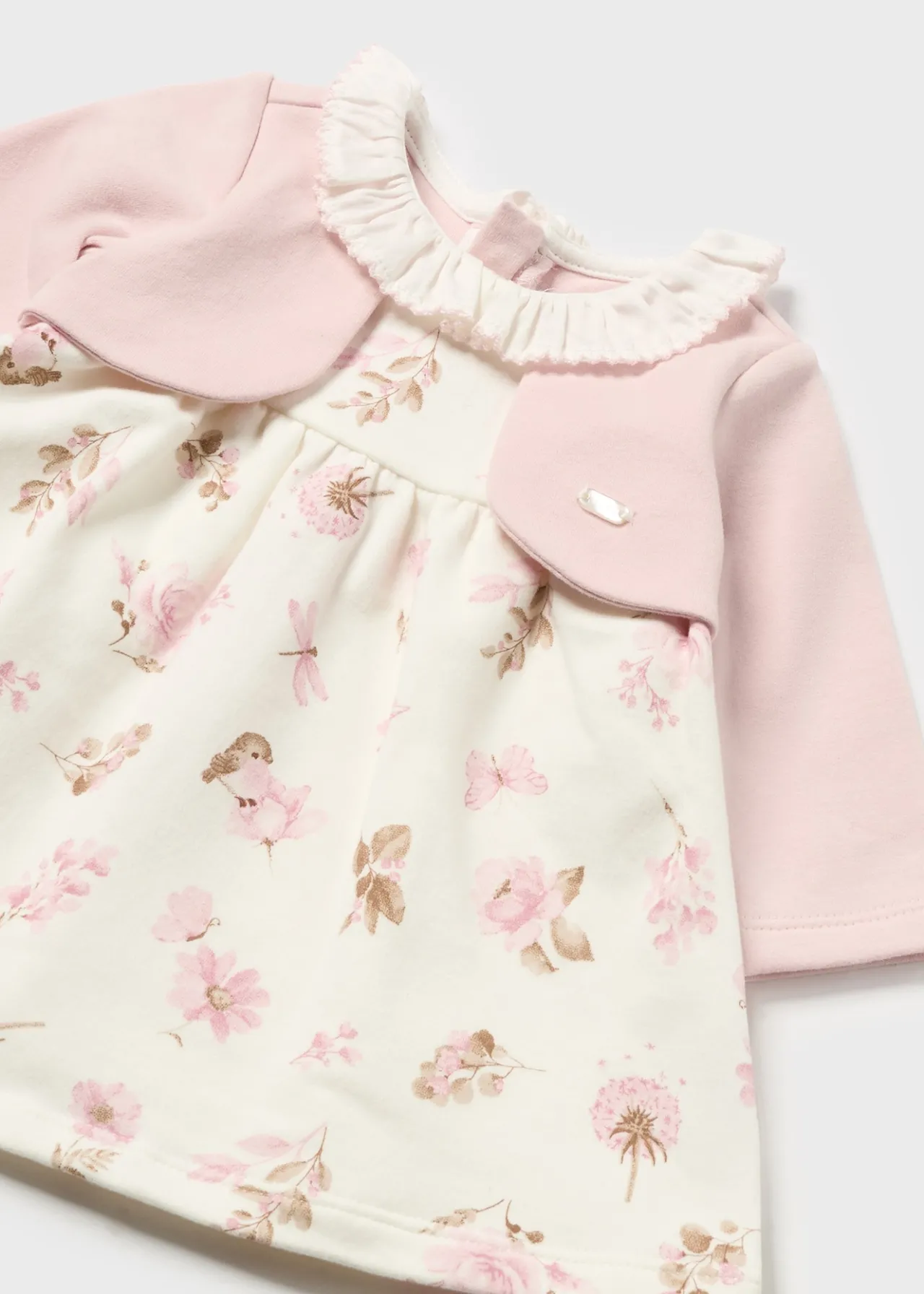 Mayoral Newborn Girl Dress with Faux Cardigan
