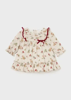 Mayoral Newborn Girl Floral Ruffle Dress