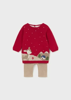 Mayoral Newborn Girl Knit Sweater and Pants Set