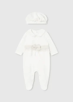 Mayoral Newborn Girl One-Piece with Beret