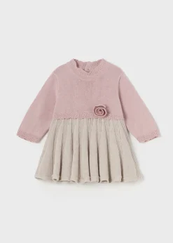 Mayoral Newborn Girl Pleated Knit Dress