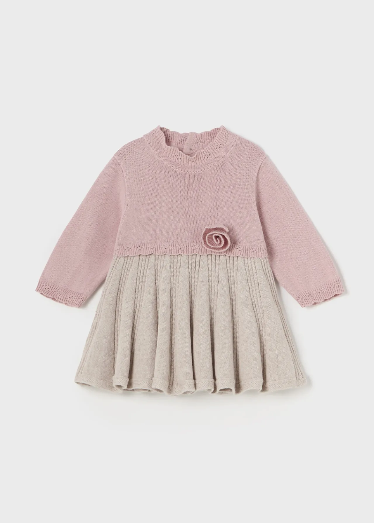 Mayoral Newborn Girl Pleated Knit Dress