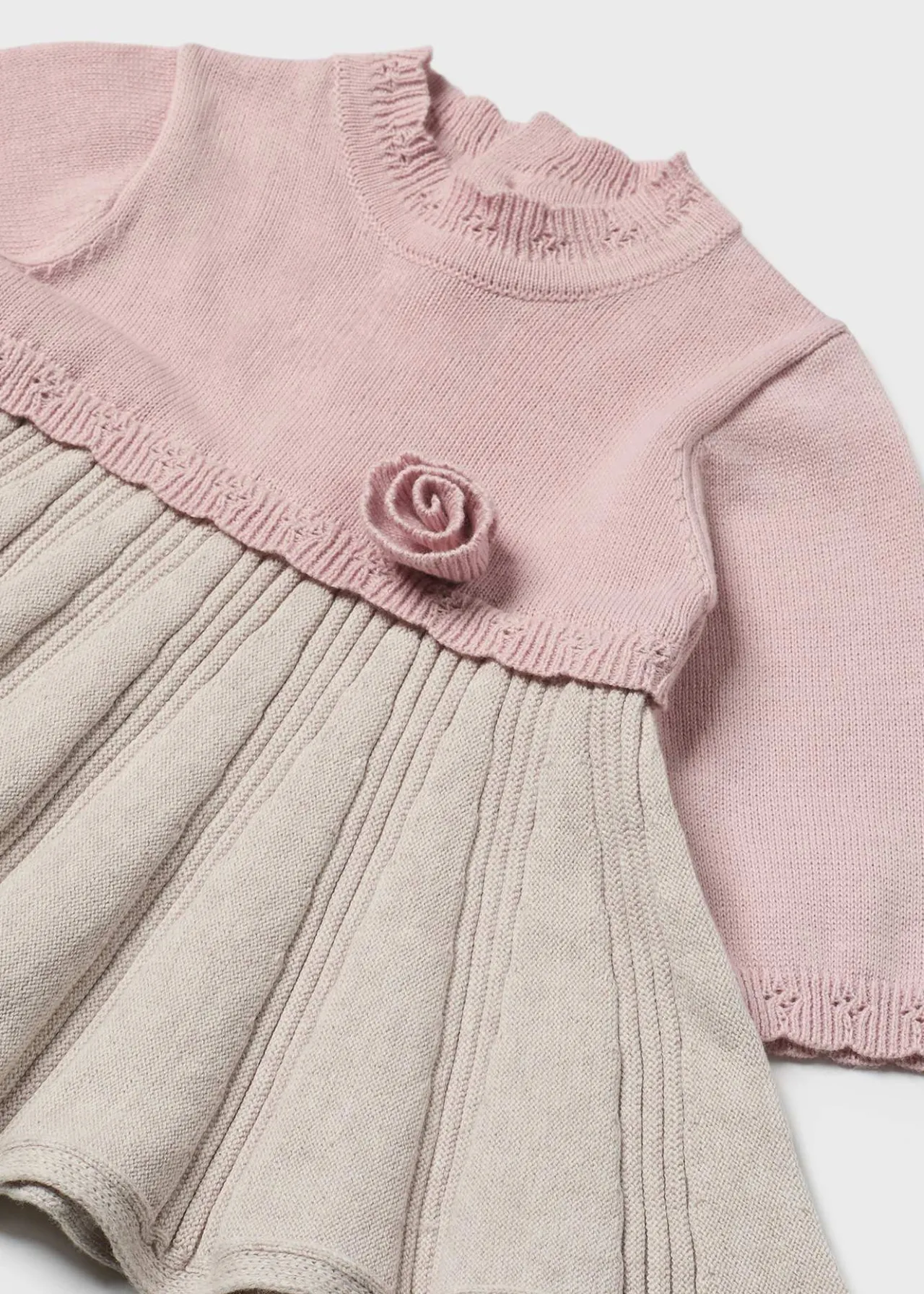 Mayoral Newborn Girl Pleated Knit Dress