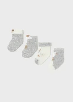 Mayoral Newborn Girl Set of 4 Duck Socks