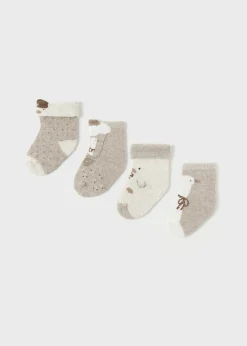 Mayoral Newborn Girl Set of 4 Duck Socks