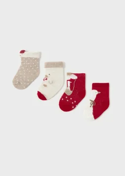 Mayoral Newborn Girl Set of 4 Duck Socks