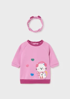 Mayoral Newborn Girl Sweater Dress with Headband