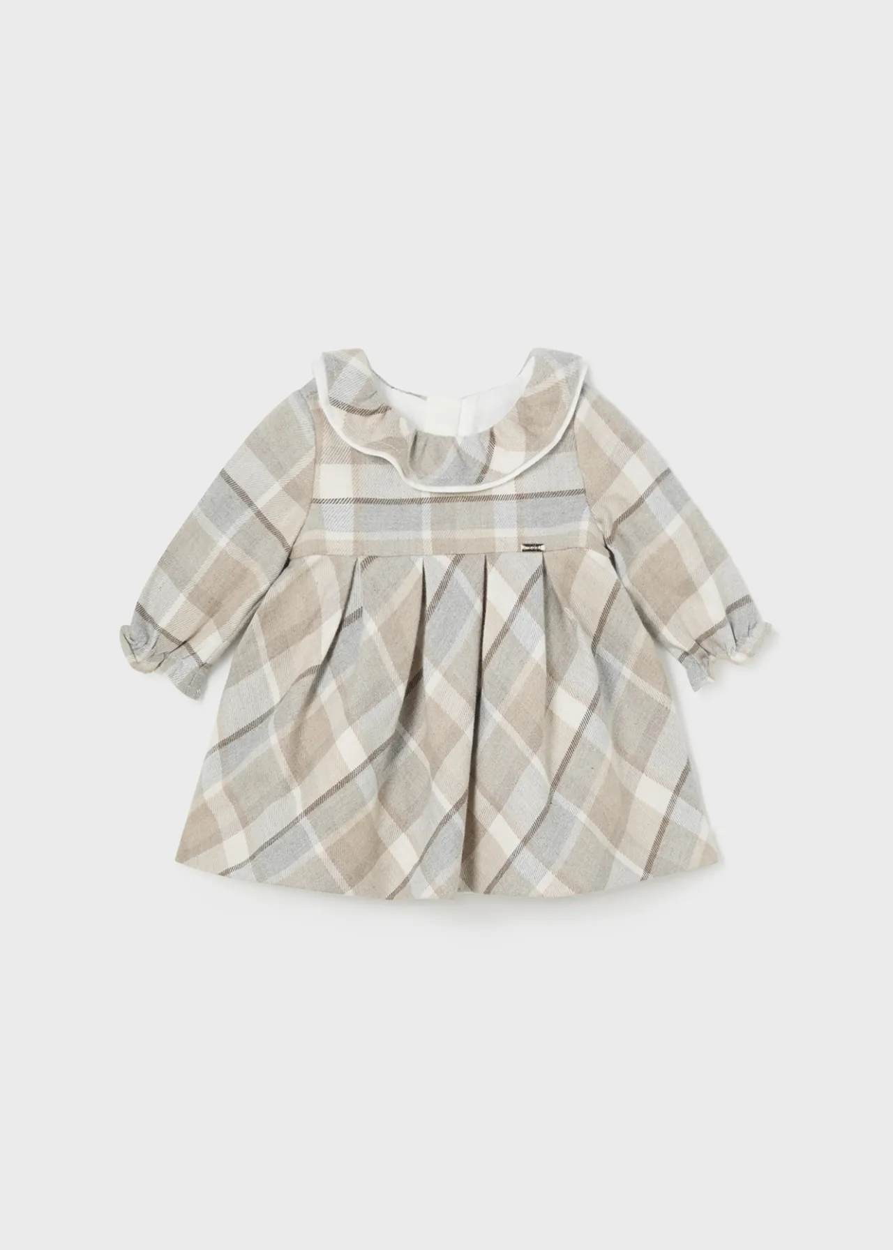 Mayoral Newborn Girl Tartan Ruffle Neck Dress