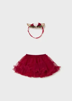Mayoral Newborn Girl Tulle Skirt with Ear Headband