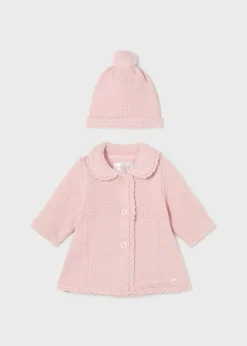 Mayoral Newborn Knit Coat with Hat