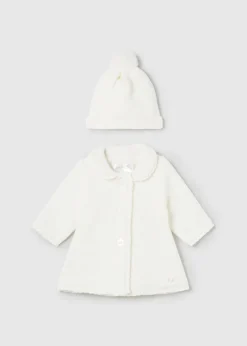Mayoral Newborn Knit Coat with Hat