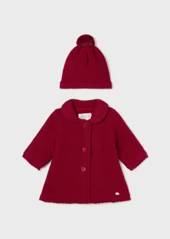 Mayoral Newborn Knit Coat with Hat