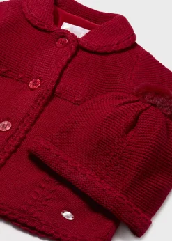 Mayoral Newborn Knit Coat with Hat