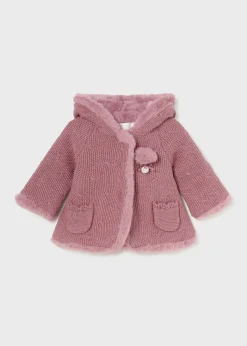 Mayoral Newborn Knit Faux Fur Jacket