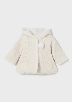 Mayoral Newborn Knit Faux Fur Jacket