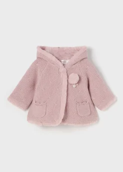 Mayoral Newborn Knit Faux Fur Jacket