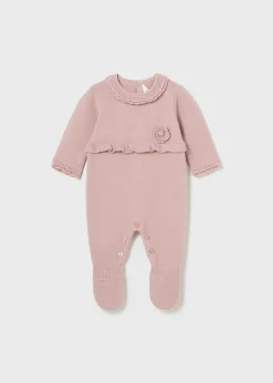 Mayoral Newborn Knit Flower One-Piece