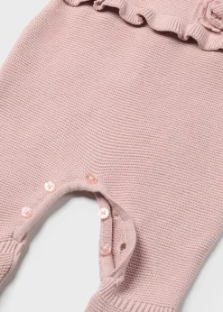 Mayoral Newborn Knit Flower One-Piece