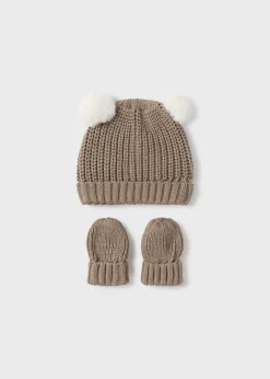 BOY Mayoral Newborn Knit Hat and Mittens Set