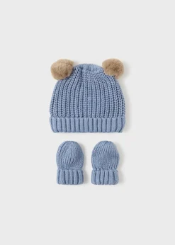 BOY Mayoral Newborn Knit Hat and Mittens Set