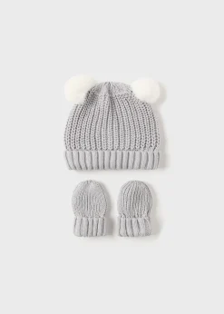 BOY Mayoral Newborn Knit Hat and Mittens Set